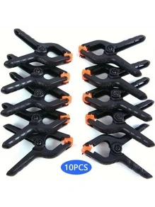 2/6/10pcs Set, Woodworking Clamps, Mini Photography Backdrop Nylon Spring Clips, Heavy Duty Clamps, Tool Clips - Black - View 12