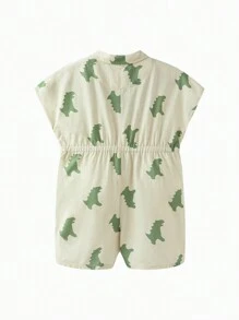 mini bala Boys Baby One-Piece Clothes Summer Cute Fashion Cool Work Style Crawling Clothes - Green - View 5