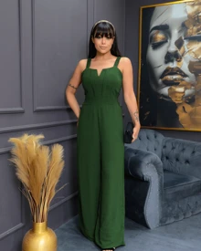 Women Jumpsuits - xanh quân đội - Xem 4