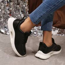 2024 New Spring Women Casual Vulcanized Sneakers, Black,