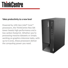 LENOVO ThinkCentre Neo 50t Gen 3 Tower Desktop, Intel Core I5-12400, Up To 64GB RAM, Up To 2TB SSD, VGA, DVD-, RJ45, Wired KB&Mouse, Wi-Fi 5, SD Card Reader, Windows 11 Pro, Black - 查看 3