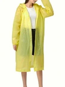 1 pieza De Campera Impermeable de EVA Blanco Grueso para Días Lluviosos, Campera Impermeable Reutilizable para Adultos, Muy Liviana y Elegante - Blanco - Ver 8