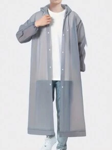 1 pieza De Campera Impermeable de EVA Blanco Grueso para Días Lluviosos, Campera Impermeable Reutilizable para Adultos, Muy Liviana y Elegante - Blanco - Ver 6