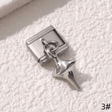 1pc Exquisite Y2K Style Italian Pendant With Gold/Silver Inlaid Cubic Zirconia, Bowknot, Teardrop, Planet, Paw, Star, Etc. - Ideal For DIY Bracelets And Gifts - Multicolor - View 8