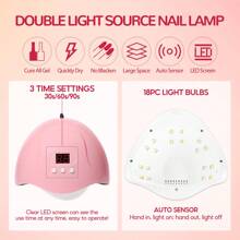 coscelia 35件套凝胶指甲油套装，包含UV灯、指甲打磨器、裸色和红色可卸凝胶指甲油、美甲工具套装、美甲设计套装 - 彩色 - 查看 9