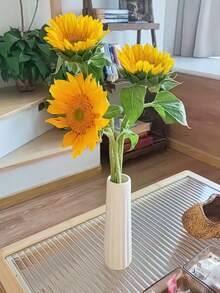 1入組多功能陶瓷白色小花瓶，現代極簡水培花藝擺設，可用於電視柜、酒櫃、餐桌、客廳、辦公室裝飾花瓶 - 彩色 - 查看 5