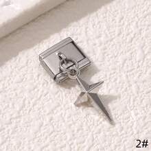 1pc Exquisite Y2K Style Italian Pendant With Gold/Silver Inlaid Cubic Zirconia, Bowknot, Teardrop, Planet, Paw, Star, Etc. - Ideal For DIY Bracelets And Gifts - Multicolor - View 12