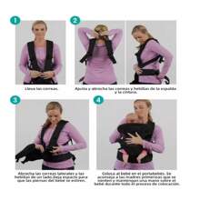 Mochila Cangurera Para Bebé Ergonómica, 4 Formas De Porteo - Negro - Ver 9