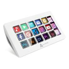 AJAZZ AKP153 Studio Deck, Stream Controller, 15 Macro Keys, Trigger Actions In Apps And Software Like OBS, Twitch, Custom Console For Live Streaming, Photo And Video Editing, PC - White - View 7