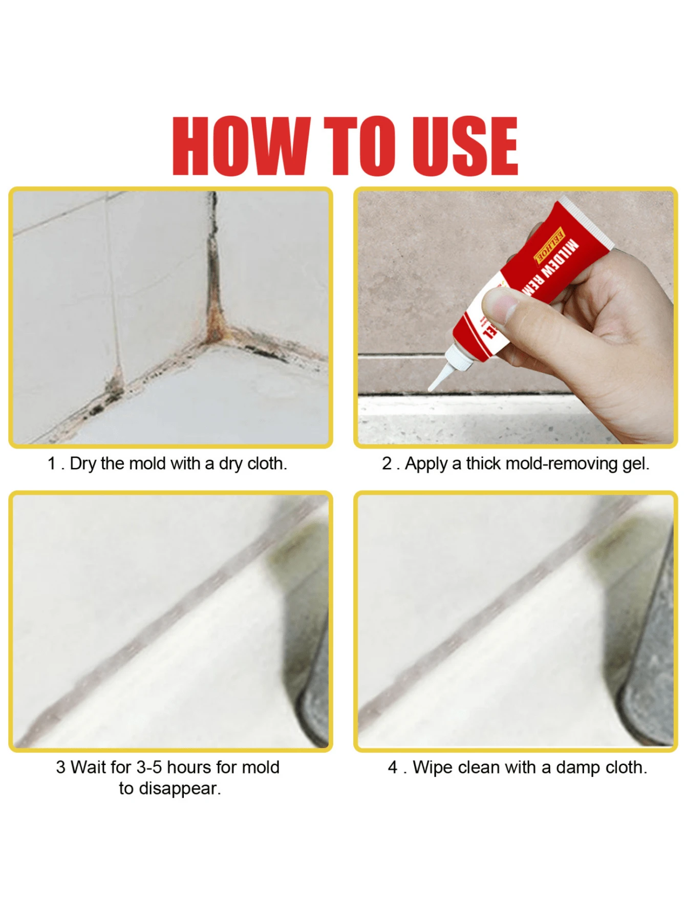 EELHOE Tile Mold Remover Gel Bathroom & Kitchen Wall Stain Cleaning Agent, Pack Of 3 SHEIN EUR
