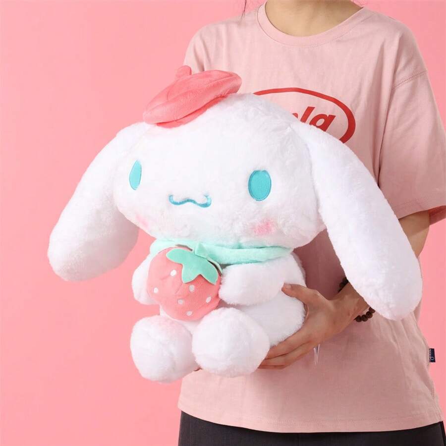 MINISO 三丽鸥人物肉桂卷系列大号草莓味毛绒公仔柔软可爱填充枕头娃娃礼物 - 白色 - 查看 1