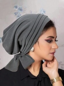 1pc Women Muslim Hiab Turban Headscarf Wrap Hat Hair Loss Head Cover Beanies Bonnet Turban Bandanas Chemo Cap