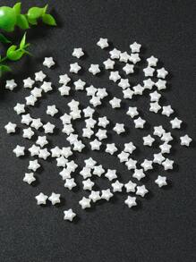 100pcs/200pcs珍珠白小星五角星适用于DIY珠宝配件、耳环、发饰、工艺品、美甲、手链、项链材料 - 彩色 - 查看 5