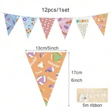 12pcs/Set  Bunting Flags Triangle Party Decoration - Olympic Flag - View 3