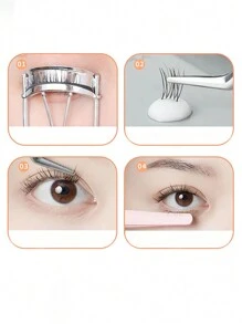 3pcs Eyelash Extension Tweezers Auxiliary Tools, Stainless Steel Macaron Color Eyelash Beauty Tools - Multicolor - View 2