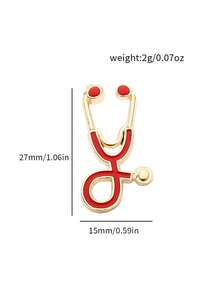 聽診器胸針，醫療系列，金屬徽章，衣服和背包裝飾，服裝配飾 - 杏色 - 查看 16