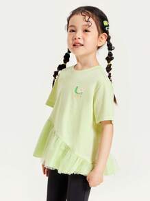 Mini Bala 幼儿童女童短袖T恤2024夏季新款宝宝快干凉感儿童上衣 - 黃色 - 查看 3