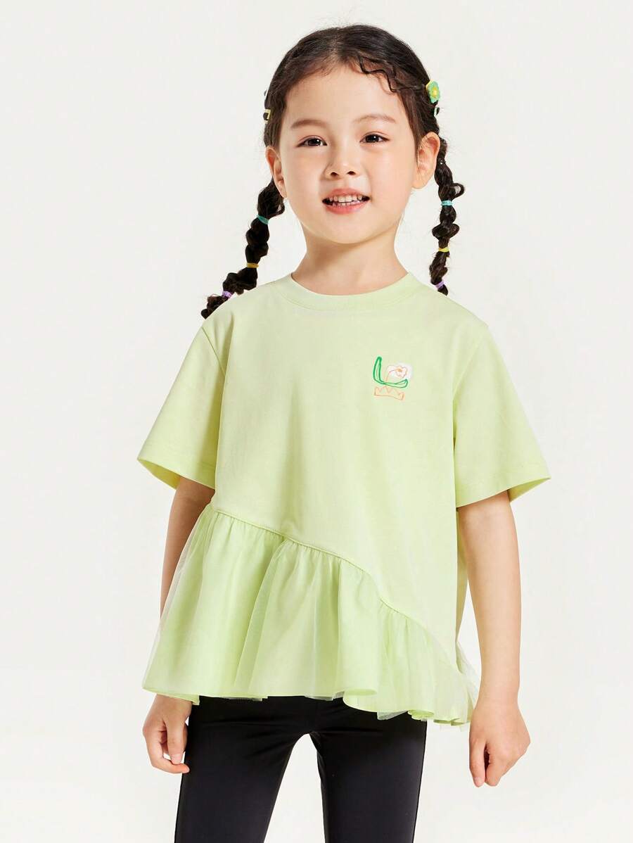 Mini Bala 幼儿童女童短袖T恤2024夏季新款宝宝快干凉感儿童上衣 - 黃色 - 查看 1