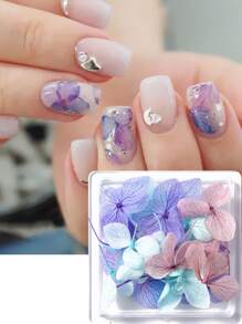 FULL BEAUTY 1 Box Nail Art Flower Decoration Hydrangea Artificial Flowers Petal Romantic For Uv Polish Diy Nail Art Accessories Nail Charms Nail Gems Nail Supplies Nails