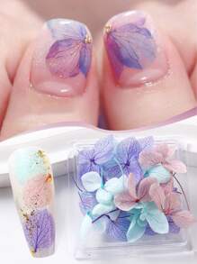 FULL BEAUTY 1 Box Nail Art Flower Decoration Hydrangea Artificial Flowers Petal Romantic For Uv Polish Diy Nail Art Accessories Nail Charms Nail Gems Nail Supplies Nails