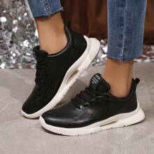 2024 New Spring Women Casual Vulcanized Sneakers, Black,