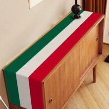 1 pieza Camino de mesa Decoración de fiesta temática italiana para cocina, comedor y hogar, decoración de mesa de lino (13 pulgadas X 72 pulgadas) - Multicolor - Ver 4