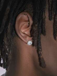 CVNANA 2pcs Minimalist Geometric Stud Earrings, Gift For Men Holiday Party - 6339 - View 5