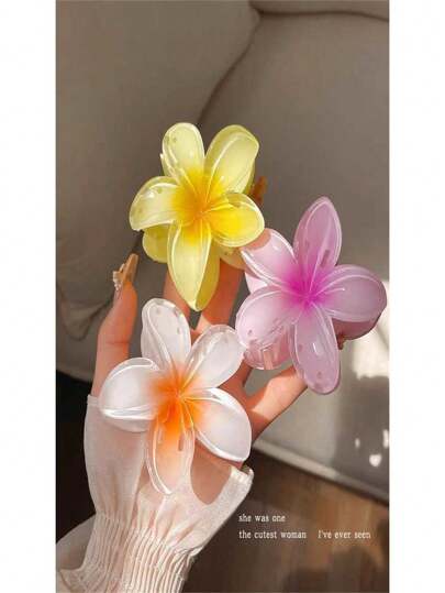 COM 3PECA Presilha Flor verão grande piranha de cabelo prendedor / Grampo De Cabelo Flor De Feriado De Praia Barrettes Acessórios