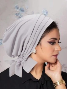 1pc Women Muslim Hiab Turban Headscarf Wrap Hat Hair Loss Head Cover Beanies Bonnet Turban Bandanas Chemo Cap