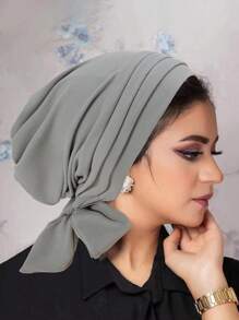 1pc Women Muslim Hiab Turban Headscarf Wrap Hat Hair Loss Head Cover Beanies Bonnet Turban Bandanas Chemo Cap