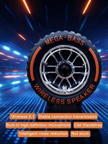 Wireless Tire Speaker Battle Wheel Portable Outdoor Subwoofer Stereo Surround Music Gaming Speakers For Computer Desktop Computer Speakers - Black - View 3