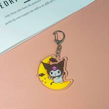 卡通動漫人物盲盒鑰匙扣，薇拉卡通高清印刷亞克力創意鑰匙包裝飾派對禮品 - 紫色 - 查看 6