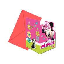 Disney Minnie Mouse Birthday Invitations (Pack Of 6) (Pink/Green) - Pink - View 1