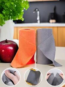 1 卷（20 件）9.84 英寸可重复使用撕拉式清洁抹布、超细纤维毛巾，适用于柔软的汽车清洁抹布、吸水厨房擦拭布、无绒清洁湿巾