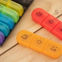 1pc Portable Pill Box, 7 Day Week Medication Pills Medication Dispenser, Vitamin Box, Large Capacity 7 Day A Week Individually Dispensed Sealed Long Pill Boxes - Multicolor - View 11