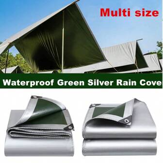 Outdoor Thickened Rainproof  Waterproof Green Silver Rain Cover Anti-Uv Tarpaulin Awning Canopy Cover Four Seasons Backyard Garden Sunshade Cloth