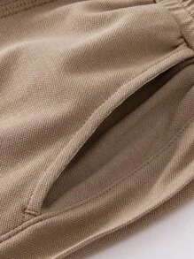 Mini Bala 男女通用儿童宝宝儿童裤子夏季凉感抗菌长裤 - 咖啡棕 - 查看 6