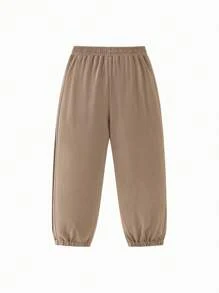 Mini Bala 男女通用儿童宝宝儿童裤子夏季凉感抗菌长裤 - 咖啡棕 - 查看 4