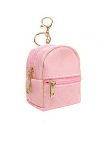 1pc Mini Backpack Keychain,Cute Cosmetic Bag Key Chains For Women, Small PU Makeup Bag Key Key Chain Accessories, Men Key Ring, Organizer Zipper Pouch - Multicolor - View 11