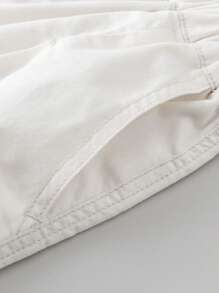 mini bala Girls Pants 2024 Summer New Children's Loose Shorts - White - View 5