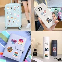 66入組運動羽毛球貼紙貼紙，適用於筆記本電腦水瓶自行車滑板行李箱玩具手機雪板