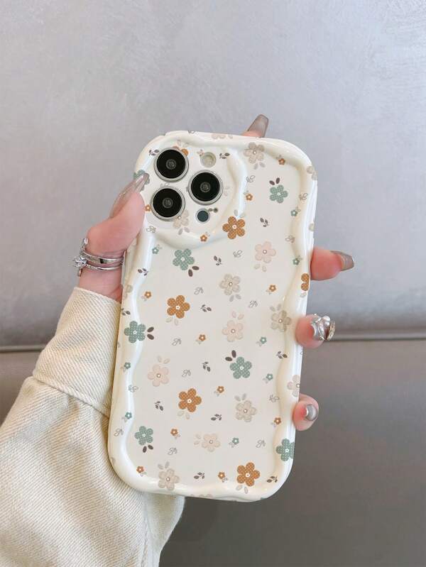 1 Stück Minimalistische, süße Blumen Muster Wellen Kanten Mode TPU Handyhülle, Blumen TPU Kameraobjektiv Schutz, stoßfest, weiches TPU Handyhülle, minimalistisches & süßes Design kompatibel mit iPhone11 12 13 13ProMax 14ProMax 15 15PRO 15PLUS 15PROMAX 16PROMAX iPhone17 iPhone17Air iPhone17PRO iPhone17PROmax Serie, Frühlings Geschenk Hülle, Frühlings Geburtstags Geschenk Hülle