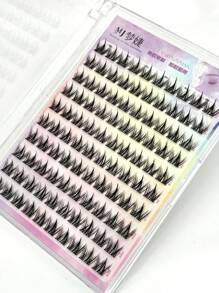 100 szt. Naturalne miękkie sztuczne rzęsy, bez kleju, łatwe w noszeniu, trzyczęściowe podzielone sztuczne rzęsy z uroczym wzorem kreskówkowym - C - Zobacz 3