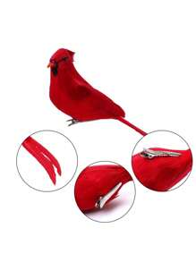 1/6 件仿真红鸟羽毛红雉花园装饰户外装饰品适用于花园/庭院