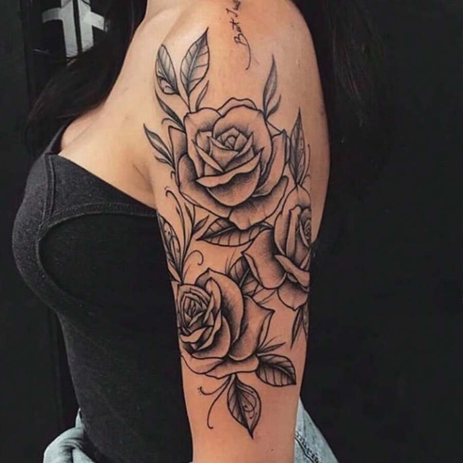 1 Sheet Arm Cool Flower Tattoo Sticker Waterproof Long Lasting Arm Party Temporary Tattoo - Multicolor - View 1