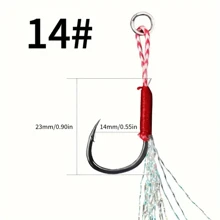 20 sztuk przynęty pierzastej Ishini z czarną stalą węglową, antykorozyjnym haczykiem do połowów morskich i platerowanym haczykiem