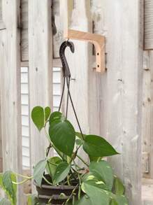 2 件/1 件木制墙钩用于悬挂植物，植物挂钩重型悬挂植物支架带螺丝，木制吊篮挂钩用于花盆篮灯笼串灯风铃