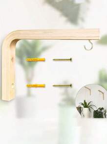 2 件/1 件木制墙钩用于悬挂植物，植物挂钩重型悬挂植物支架带螺丝，木制吊篮挂钩用于花盆篮灯笼串灯风铃