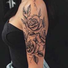 1 Sheet Arm Cool Flower Tattoo Sticker Waterproof Long Lasting Arm Party Temporary Tattoo - Multicolor - View 2