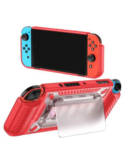 Switch OLED対応保護ケース - TPU+PCバックカバー - 強化保護